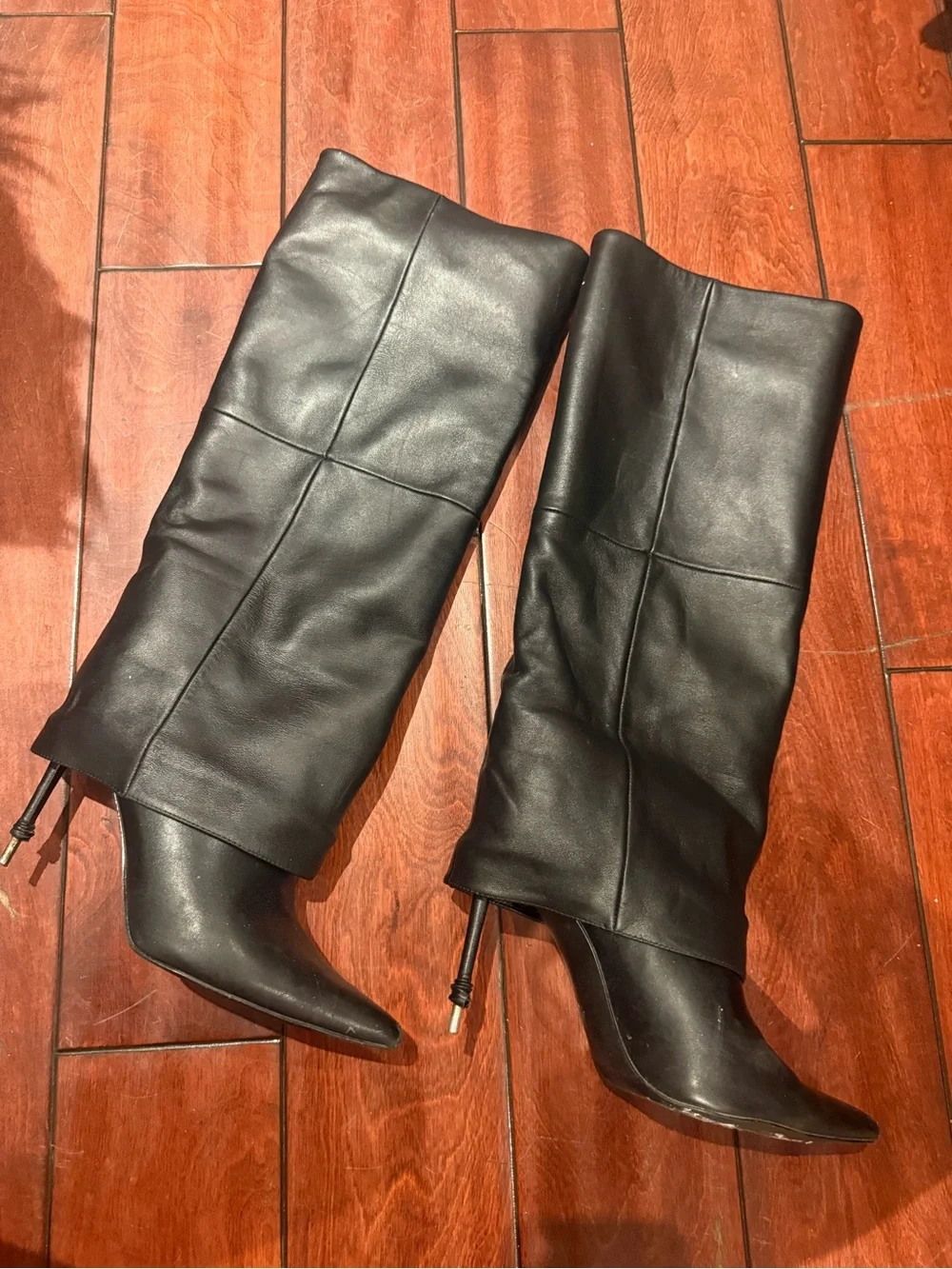 Steve madd w Black Women's Knee-High Pointed Toe Stiletto Boots